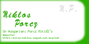 miklos porcz business card